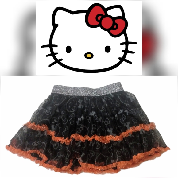 Hello Kitty 4T Halloween print frilly layered mesh skirt size 4T - Picture 1 of 7
